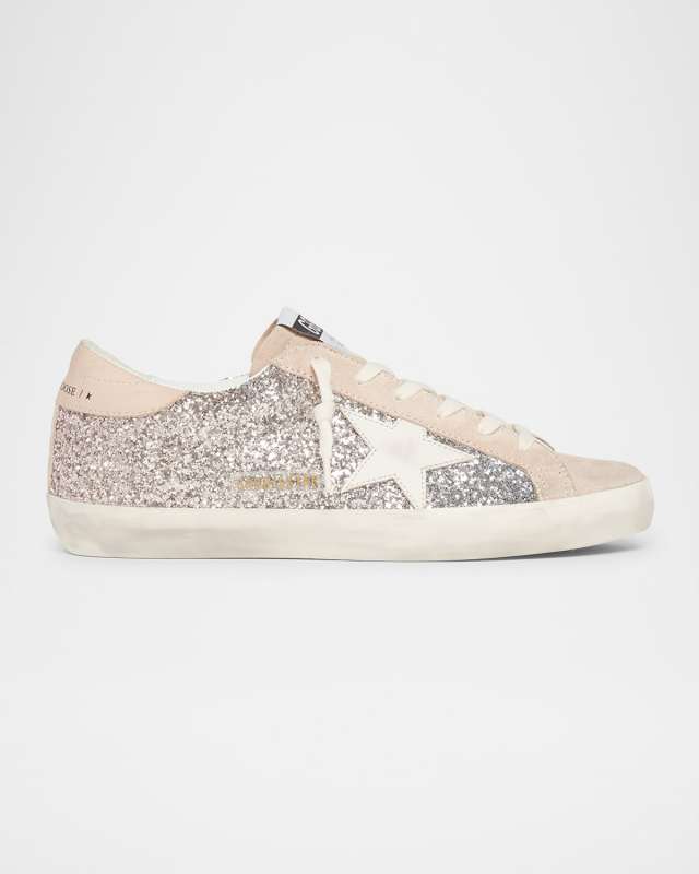 Superstar Glitter Leather Low-Top Sneakers